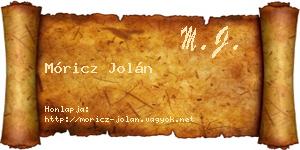 Móricz Jolán névjegykártya